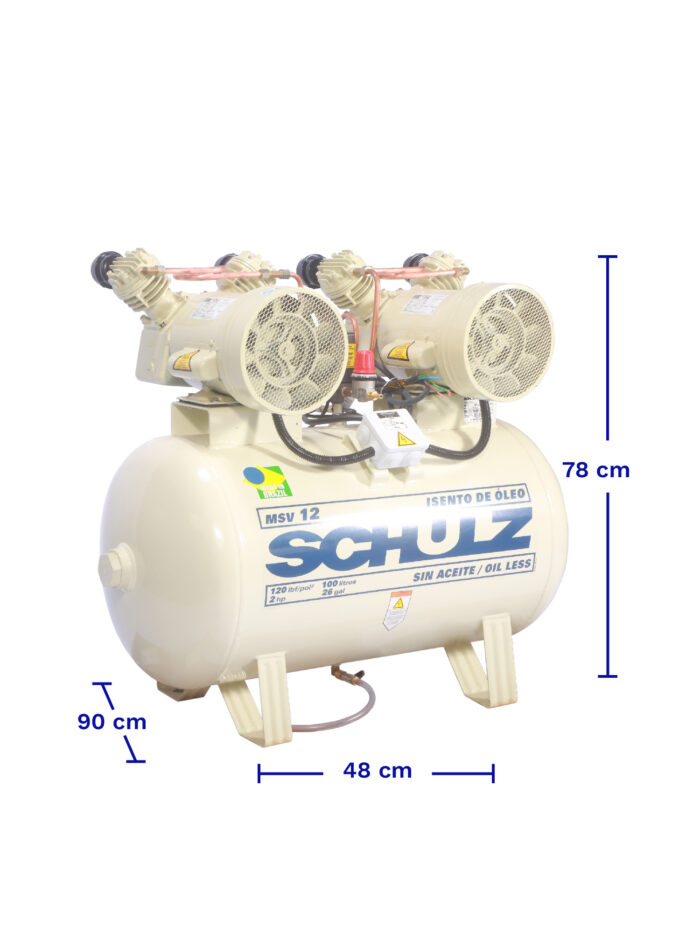 COMPRESOR DENTAL MSV-12/100 DIMENSIONES
