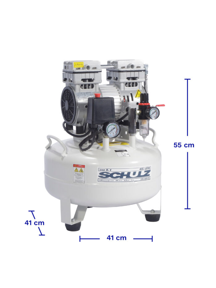 COMPRESOR DENTAL SCHULZ CSD-5.1 1HP 25L 8BAR 5CFM - Imagen 3