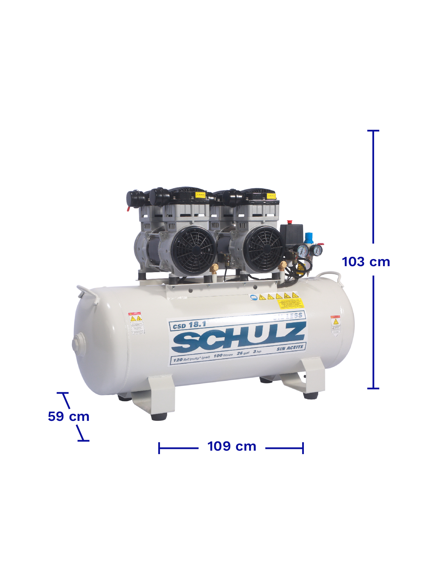 COMPRESOR DE AIRE SCHULZ CSL-10BR 2HP 100L 9.7BAR 10CFM » SERVICOMP