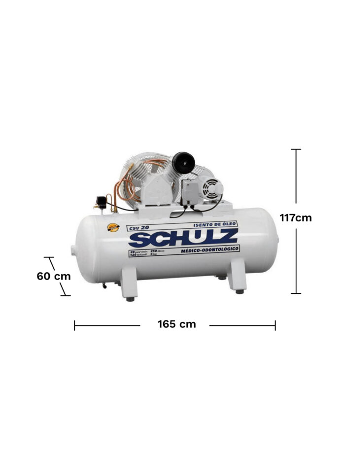 COMPRESOR DENTAL CSV-20/250 dimensiones