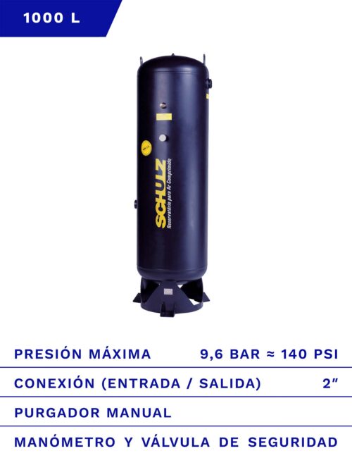 ESTANQUE SEPARADOR DE CONDENSADO SCHULZ 1000L 9.6BAR CERTIFICADO frente