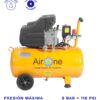 COMPRESOR DE AIRE AIRONE 2HP 50L 8BAR 8.2CFM FRENTE