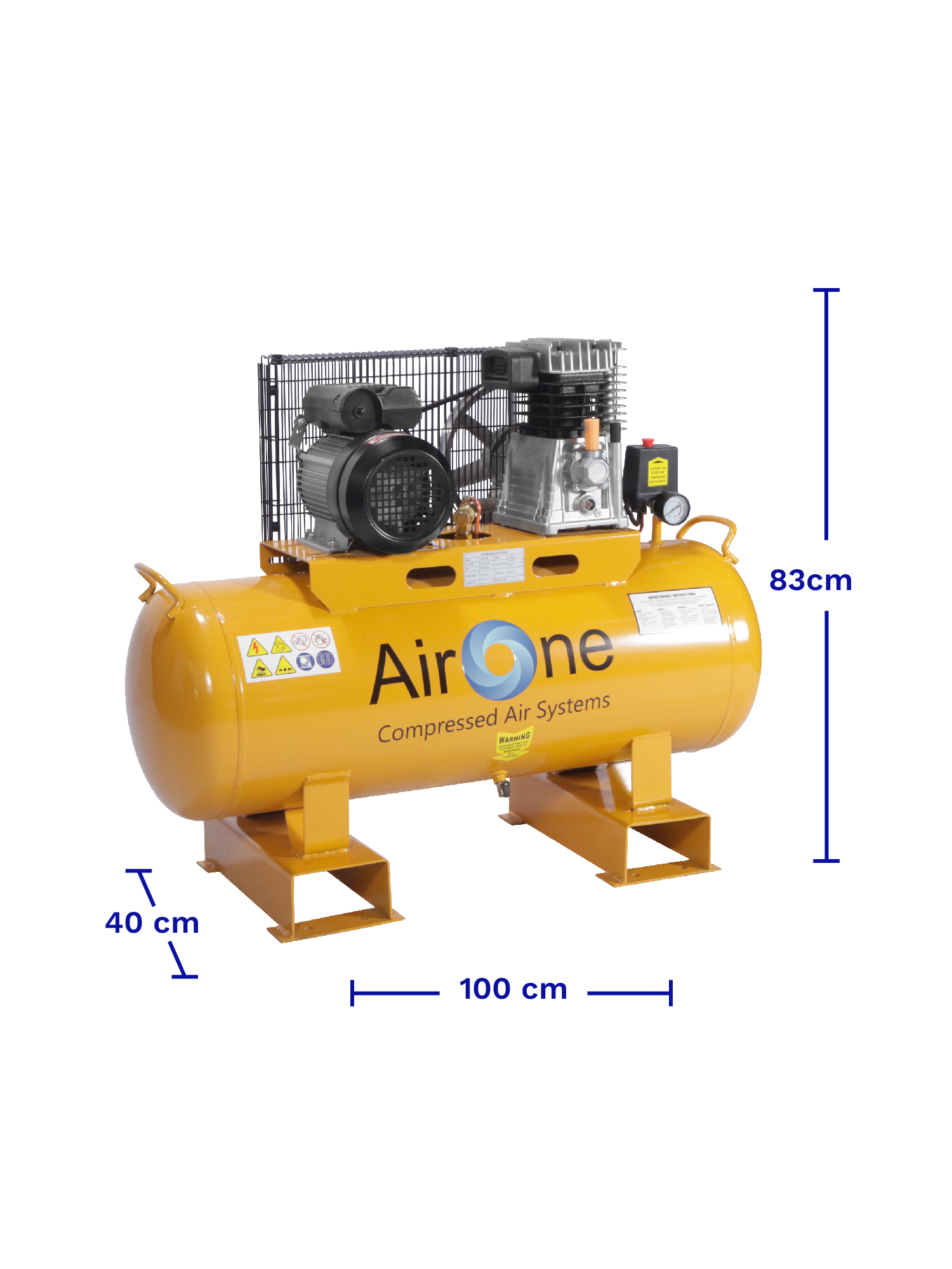 Compresor de aire portátil 2 HP 100 litros