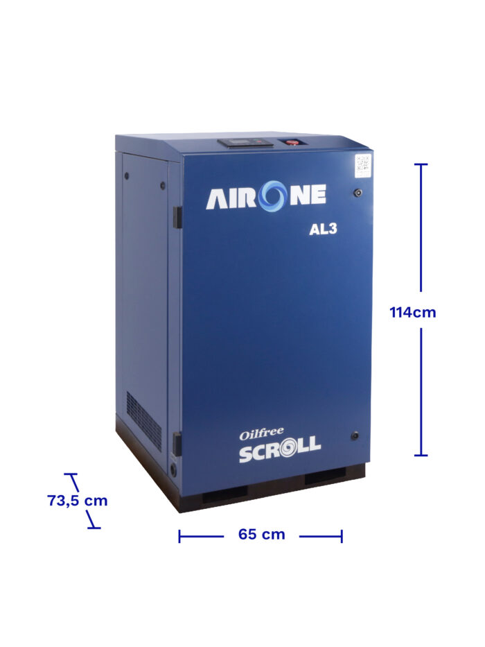 COMPRESOR SCROLL AIRONE LIBRE DE ACEITE 3HP DIMENSIONES