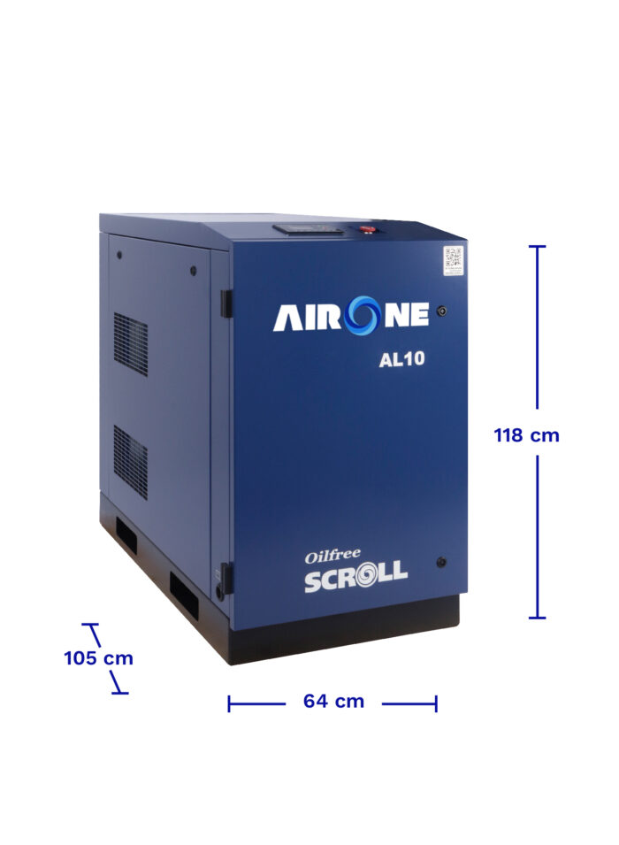 COMPRESOR SCROLL AIRONE LIBRE DE ACEITE 10HP DIMENSIONES