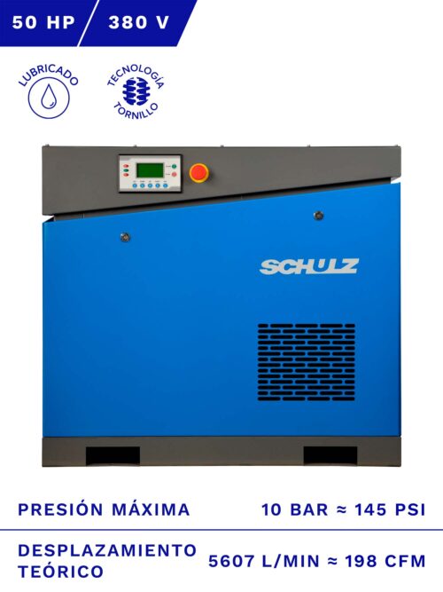 COMPRESOR DE TORNILLO SCHULZ 50HP 10BAR 198CFM frente