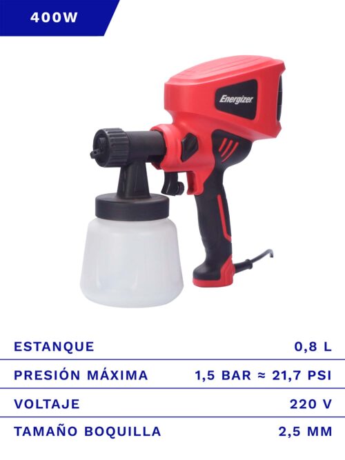 PISTOLA PARA PINTAR ENERGIZER 400W FRENTE