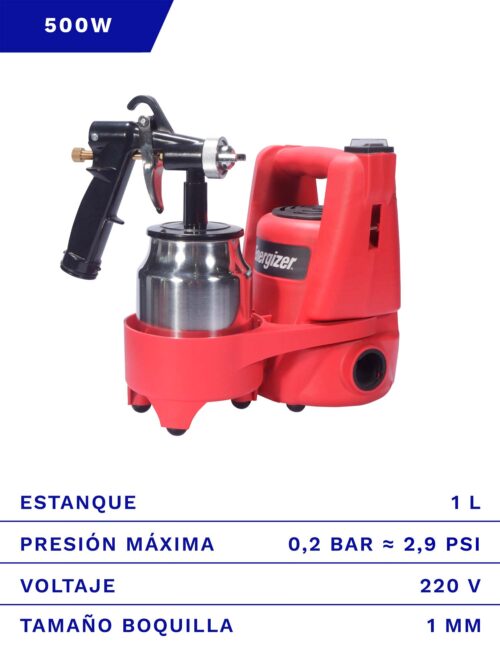 PISTOLA PARA PINTAR ENERGIZER 500W FRENTE