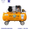 COMPRESOR DE AIRE AIRONE 2HP 100L 8BAR 10CFM C/RUEDAS