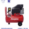 COMPRESOR DE AIRE ENERGIZER 2HP 24L 8BAR 8CFM
