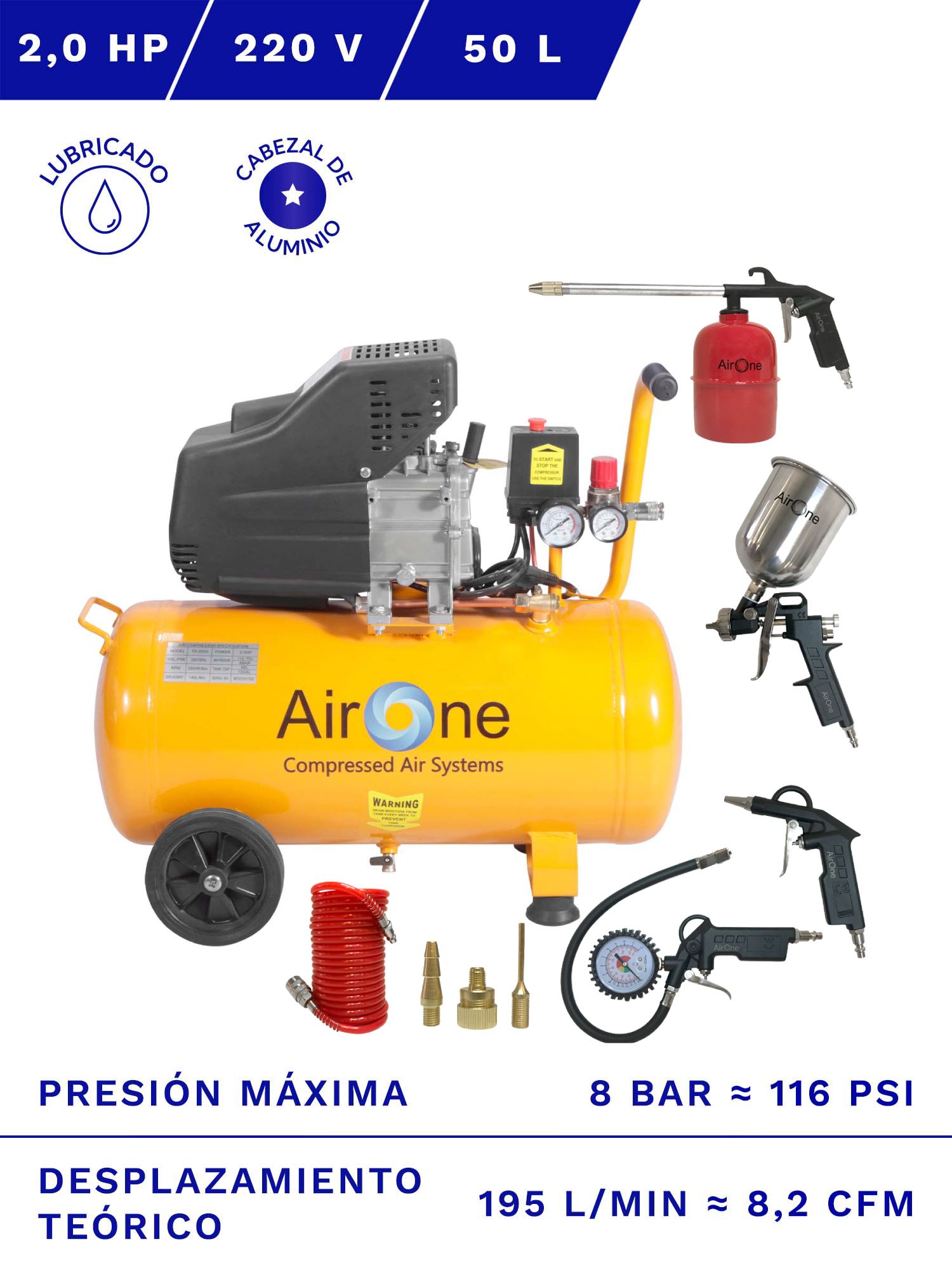 Kit de compresor de aire, inflador portátil de 12 V 6,35 CFM, compresor de  aire