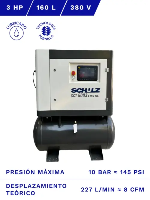 COMPRESOR TORNILLO SCHULZ SCT 5003 FLEX HE 3HP