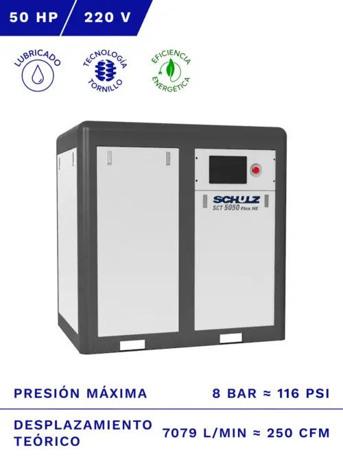 COMPRESOR DE TORNILLO SCHULZ SCT 5050 FLEX 50HP HE