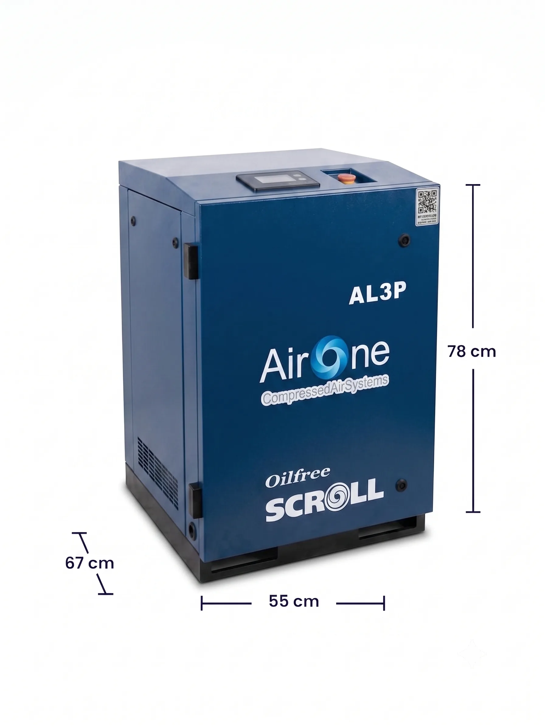 COMPRESOR SCROLL AIRONE LIBRE DE ACEITE 3HP 220VOLT 8BAR 10CFM - Imagen 2